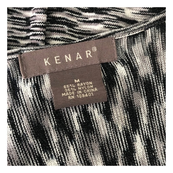 KENAR RAYON BLEND BLACK WHITE PATTERNED TUNIC SIZE M - Picture 4 of 4